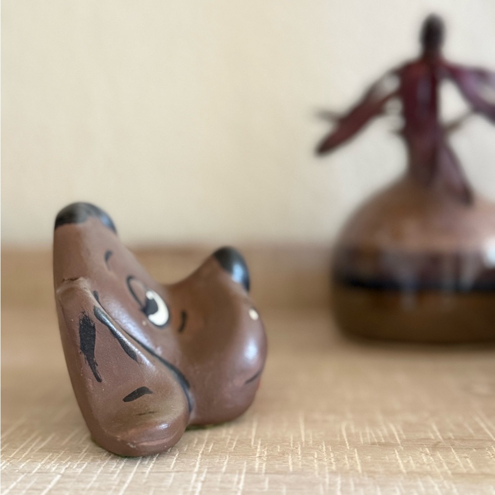Vintage Brown Dog Head Ceramic Glasses Holder - Picture 6 of 9